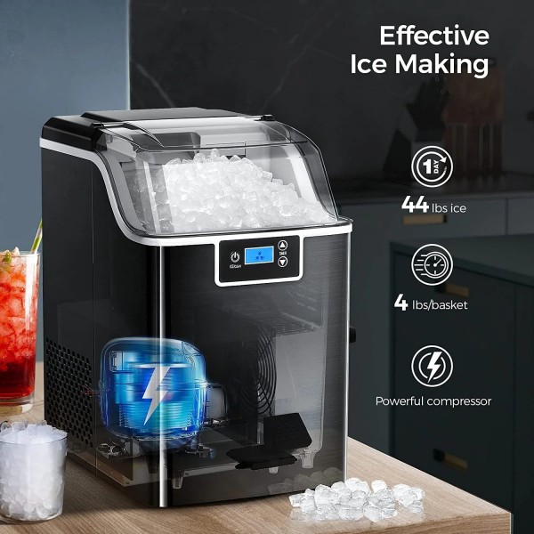 Nugget Ice Maker with Self-Cleaning