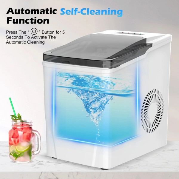 2.2L Ice Maker Countertop Self-Cleaning