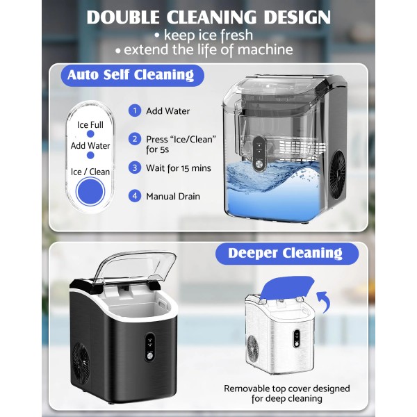 Nugget Ice Maker Countertop Portable Ice Machine