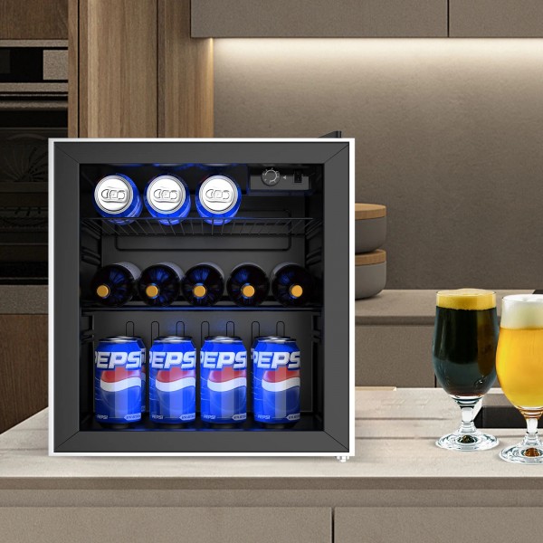 46L Bar Fridge Glass Door Mini Fridge Refrigerator