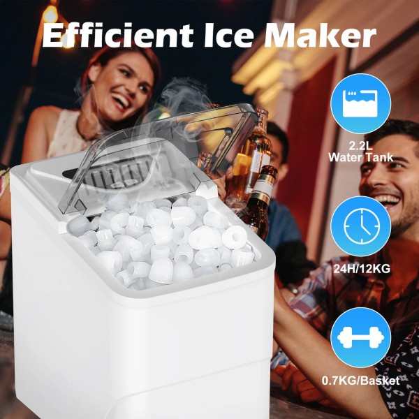 12KG Countertop Ice Maker Self-Cleaning Ice Machine
