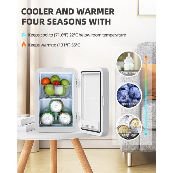 8L Mini Makeup Fridge with LED