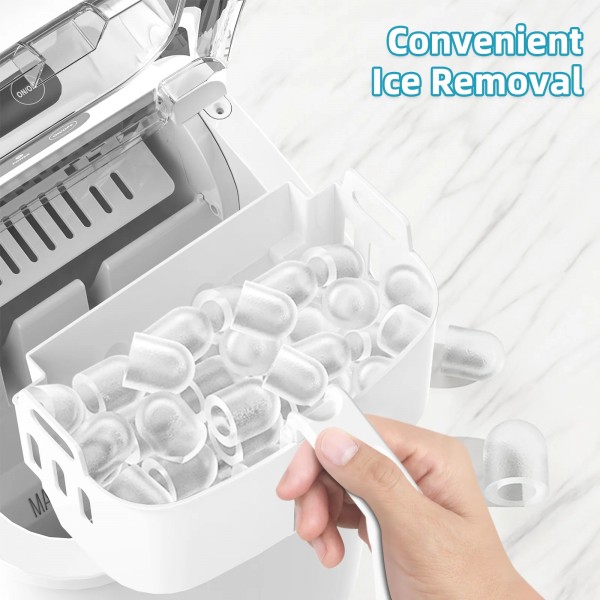 12KG Self-Cleaning Ice Makers with Handle White