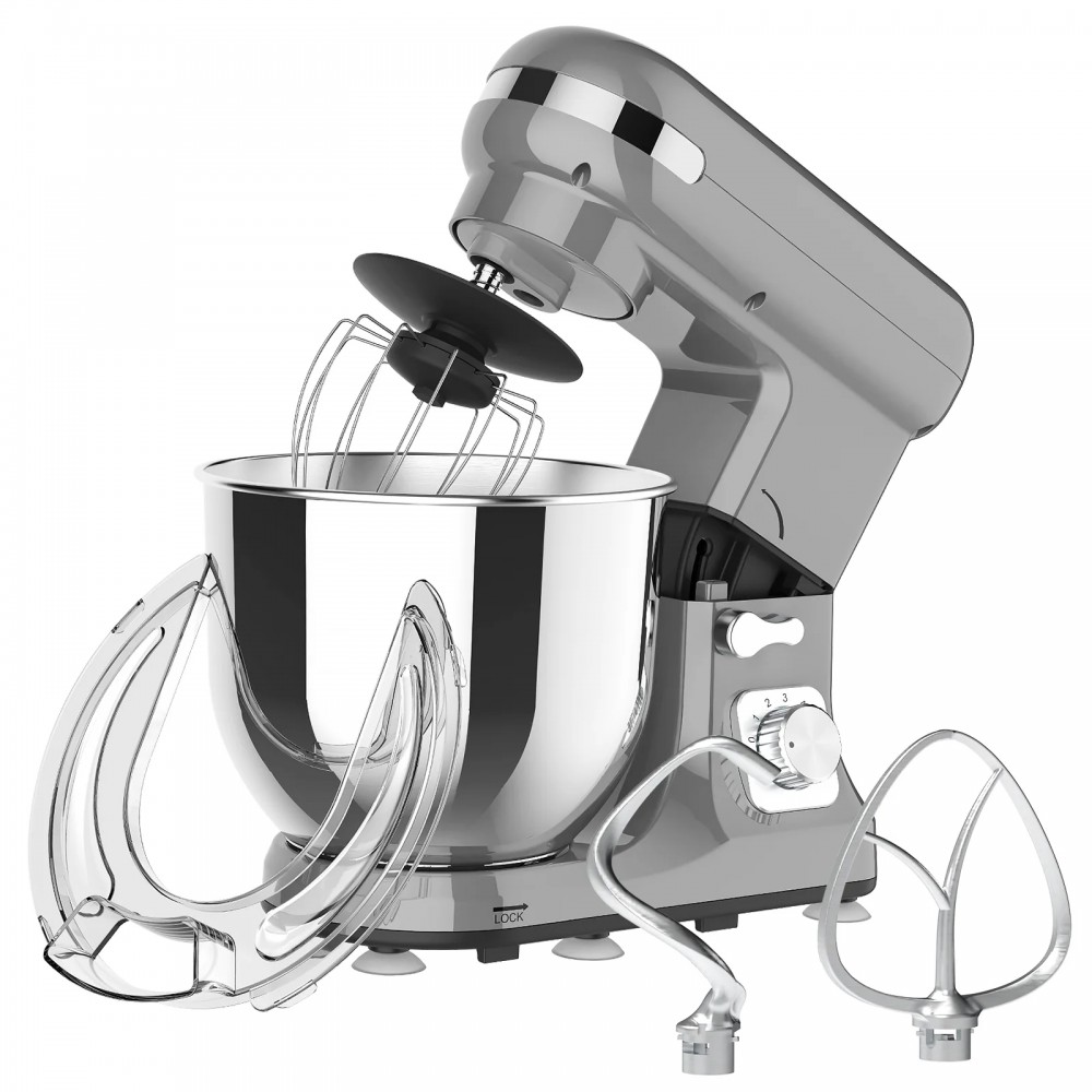 6.5L 1400W Stand Mixer 6-Speed Grey