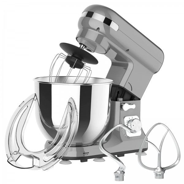 6.5L 1400W Stand Mixer 6-Speed Grey