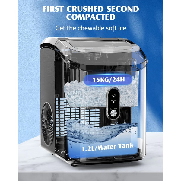 Nugget Ice Maker Countertop Portable Ice Machine