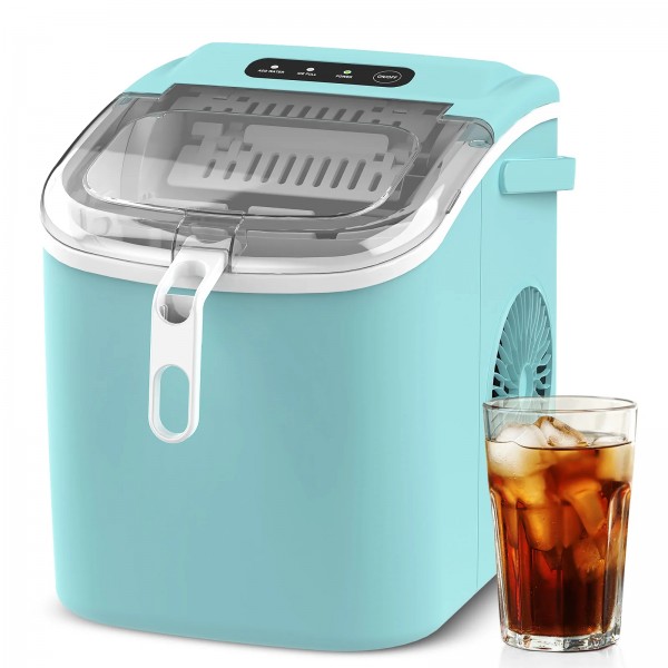 12KG Self-Cleaning Ice Makers with Handle Green 12KG Self-Cleaning Ice Makers with Handle Green