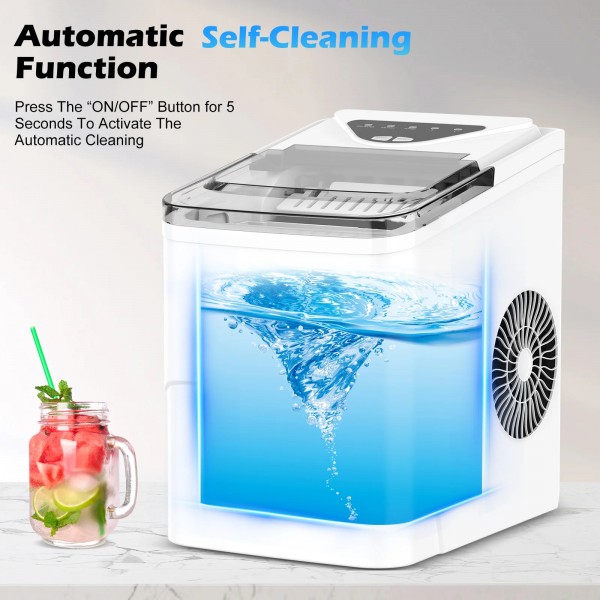 12KG Countertop Ice Maker Self-Cleaning Ice Machine