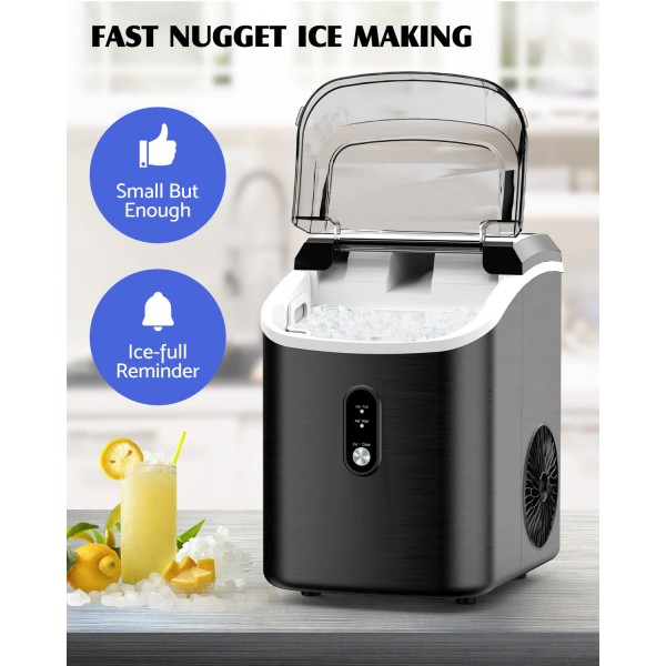 Nugget Ice Maker Countertop Portable Ice Machine