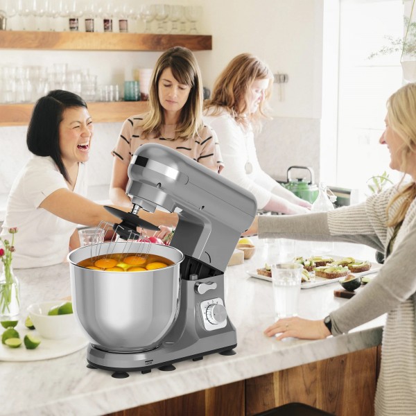6.5L 1400W Stand Mixer 6-Speed Grey