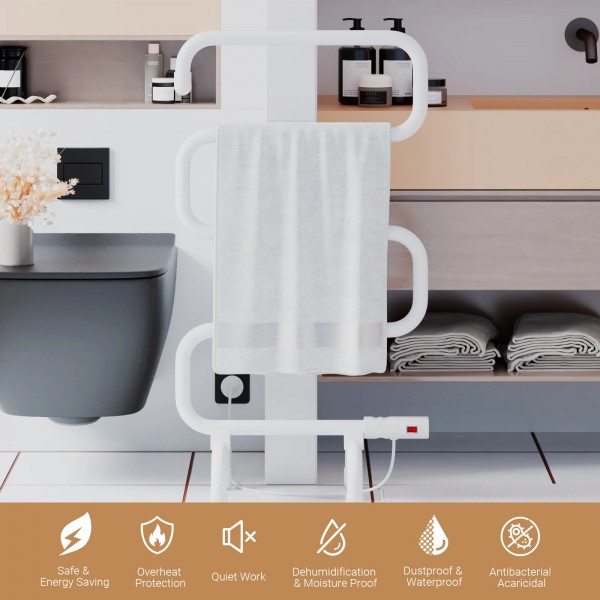 Heated Towel Rail Rack Wall Mounted Ladder Rack