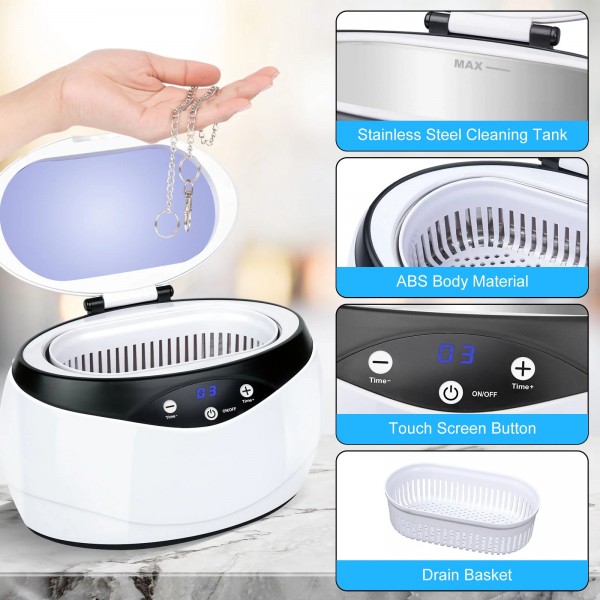 Ultrasonic Cleaner 650ml Jewelry Cleaner Machine Ultrasonic Cleaner 650ml Jewelry Cleaner Machine