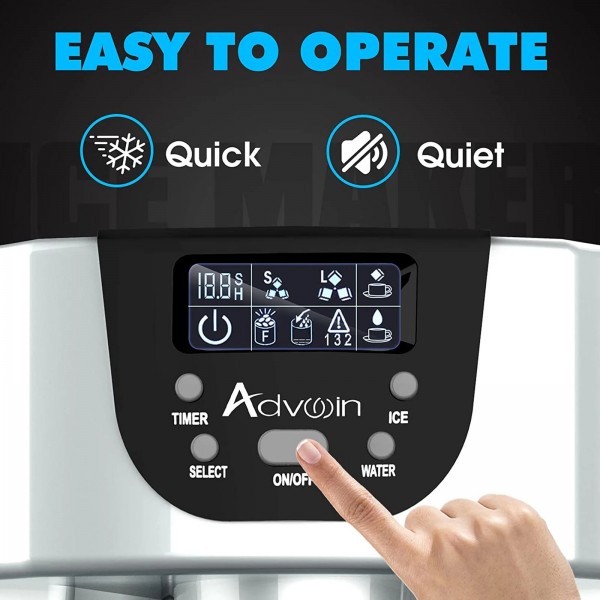 2-in-1 Ice Maker Built-in Water Dispenser Sliver