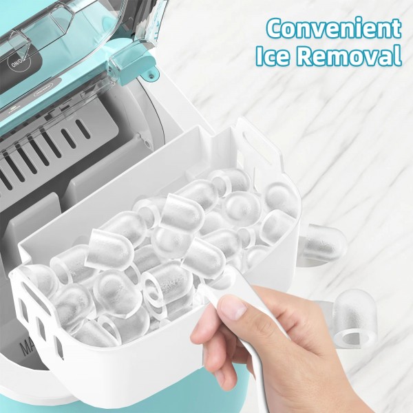 12KG Self-Cleaning Ice Makers with Handle Green 12KG Self-Cleaning Ice Makers with Handle Green
