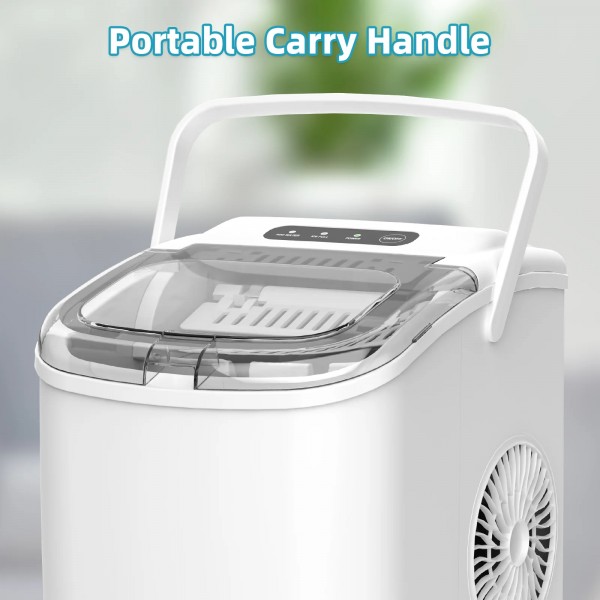 12KG Self-Cleaning Ice Makers with Handle White