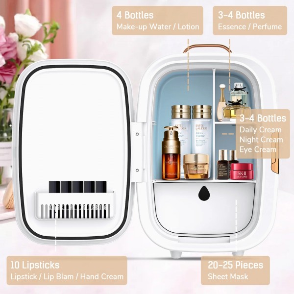 15L Mini Makeup Fridge with LED Makeup Mirror 15L Mini Makeup Fridge with LED Makeup Mirror