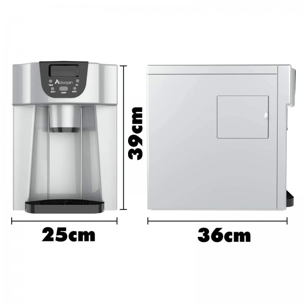 2-in-1 Ice Maker Built-in Water Dispenser Sliver