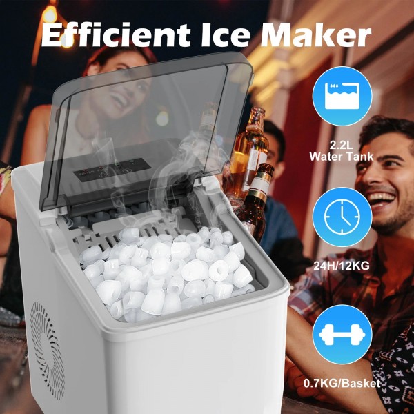 2.2L Ice Maker Countertop Self-Cleaning
