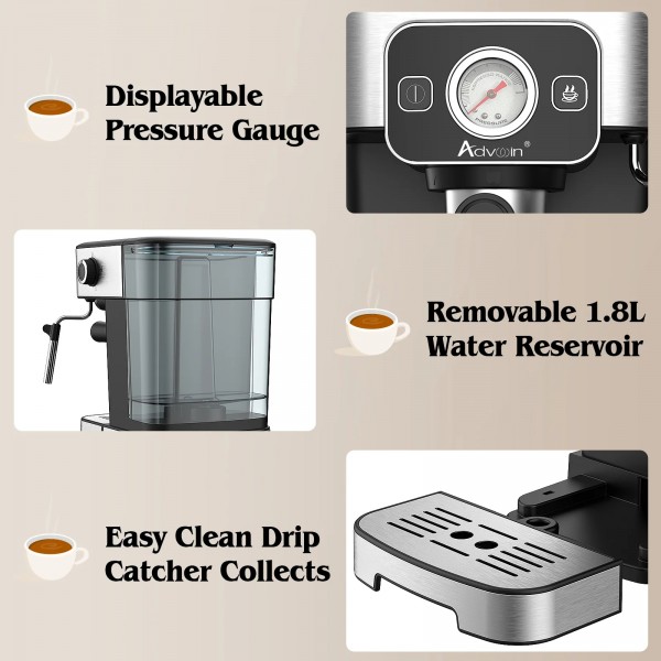 2-in-1 Coffee Machine Milk Frother