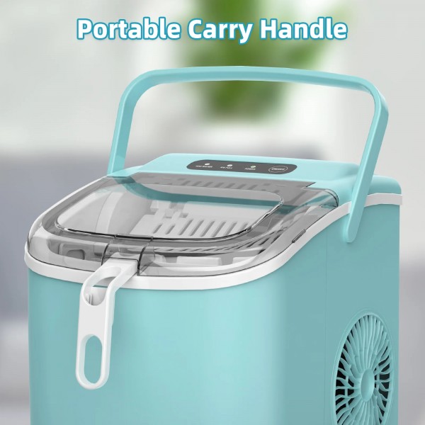 12KG Self-Cleaning Ice Makers with Handle Green 12KG Self-Cleaning Ice Makers with Handle Green