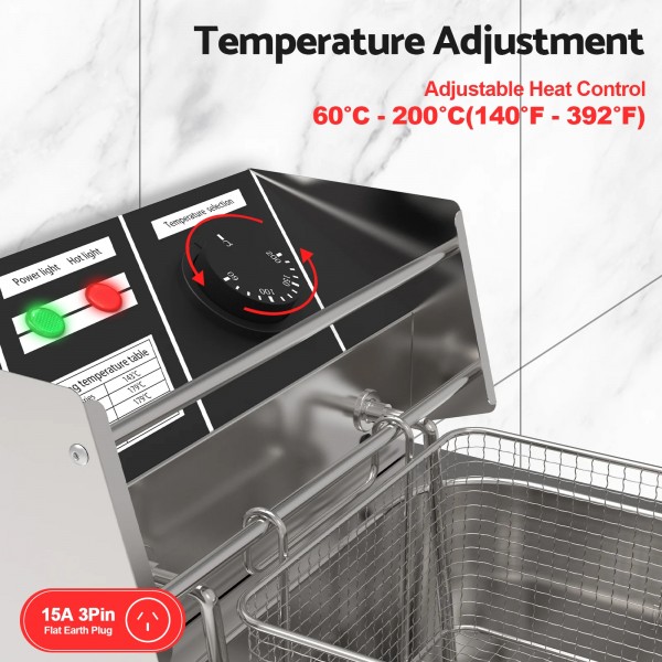 2500W 10L Electric Single Deep Fryer