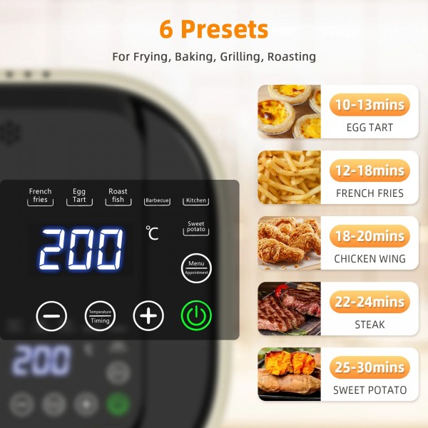 4L Electric Hot Glass Air Fryers Oven