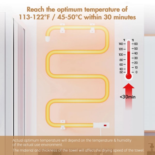 Heated Towel Rail Rack Wall Mounted Ladder Rack
