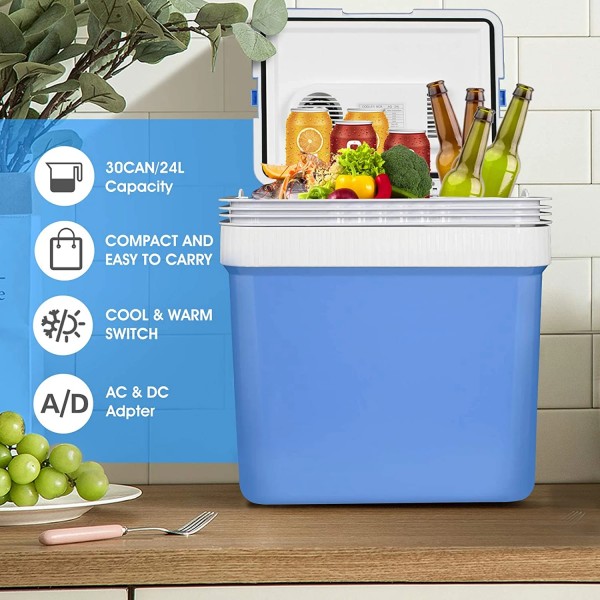 24L Car Fridge Compact Electric Portable Fridge