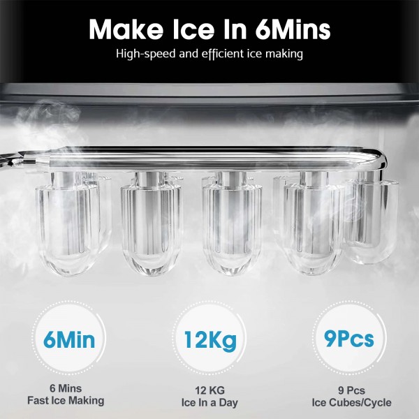 Portable Ice Maker Machine 12kg/24h