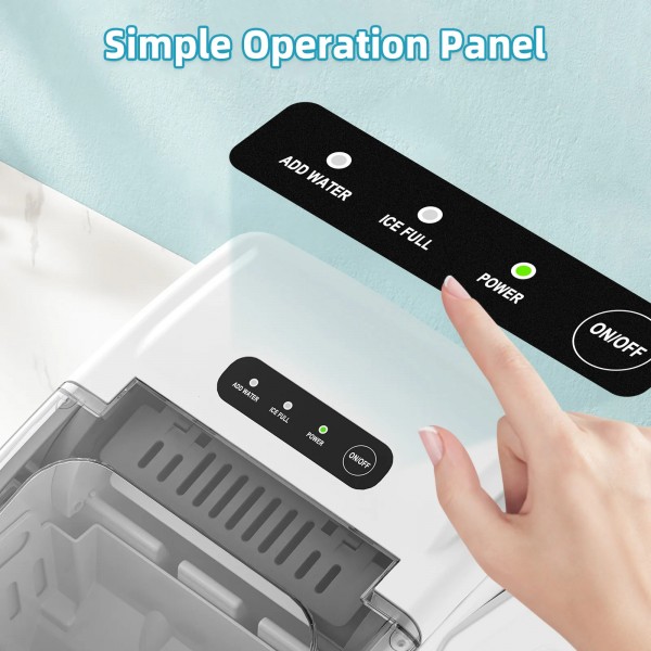 12KG Self-Cleaning Ice Makers with Handle White