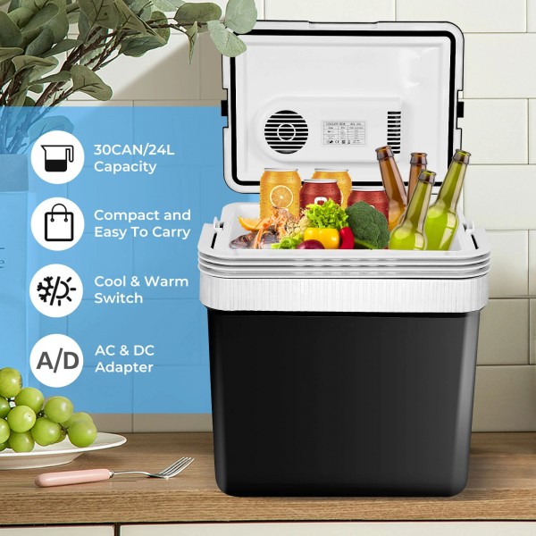 24L Car Fridge Compact Electric Portable Fridge