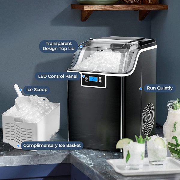 Nugget Ice Maker with Self-Cleaning