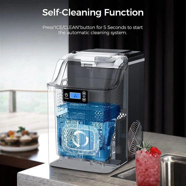 Nugget Ice Maker with Self-Cleaning